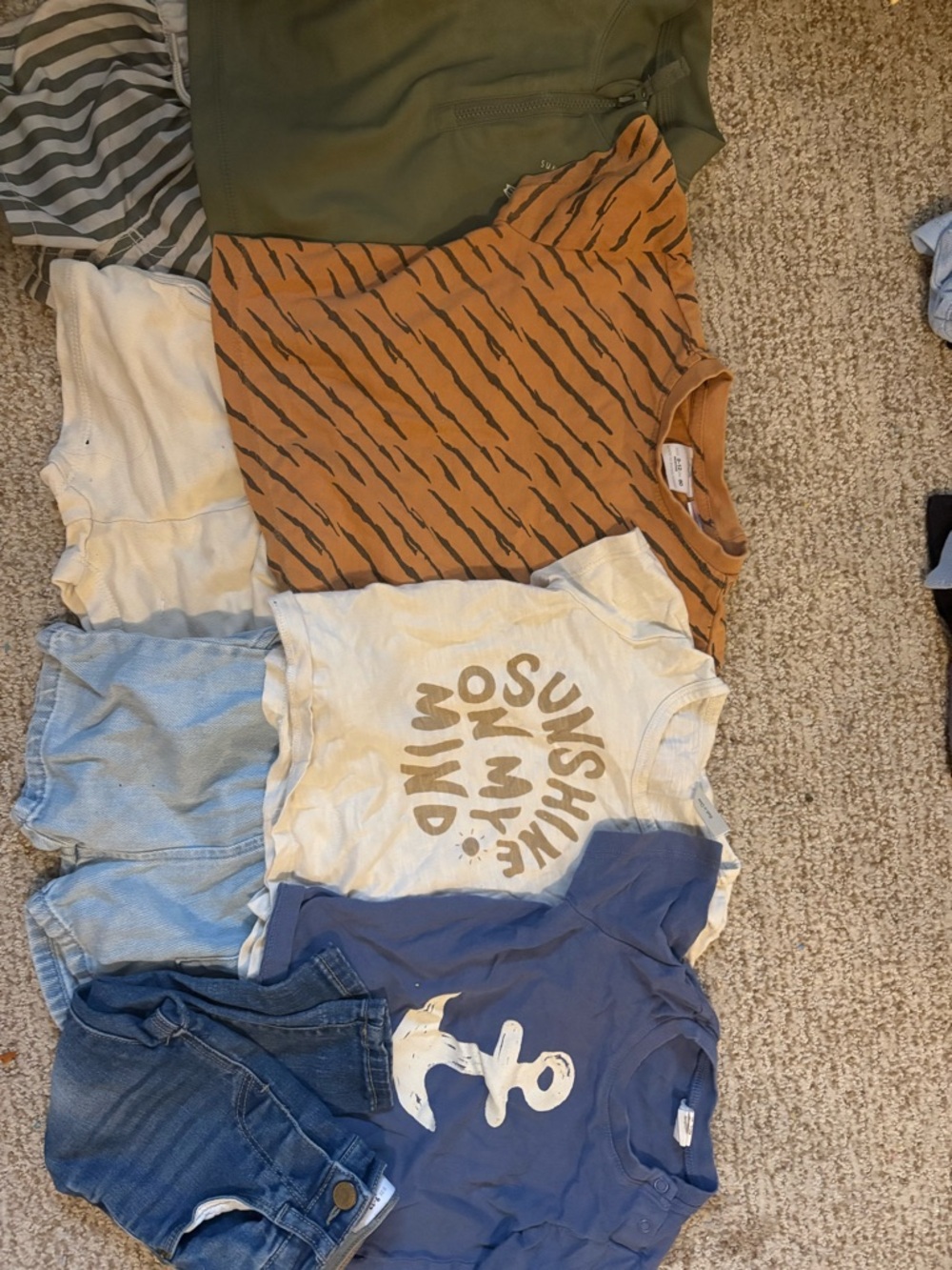 Zara Kids Rust Tiger-Stripe Short Sleeve Tee